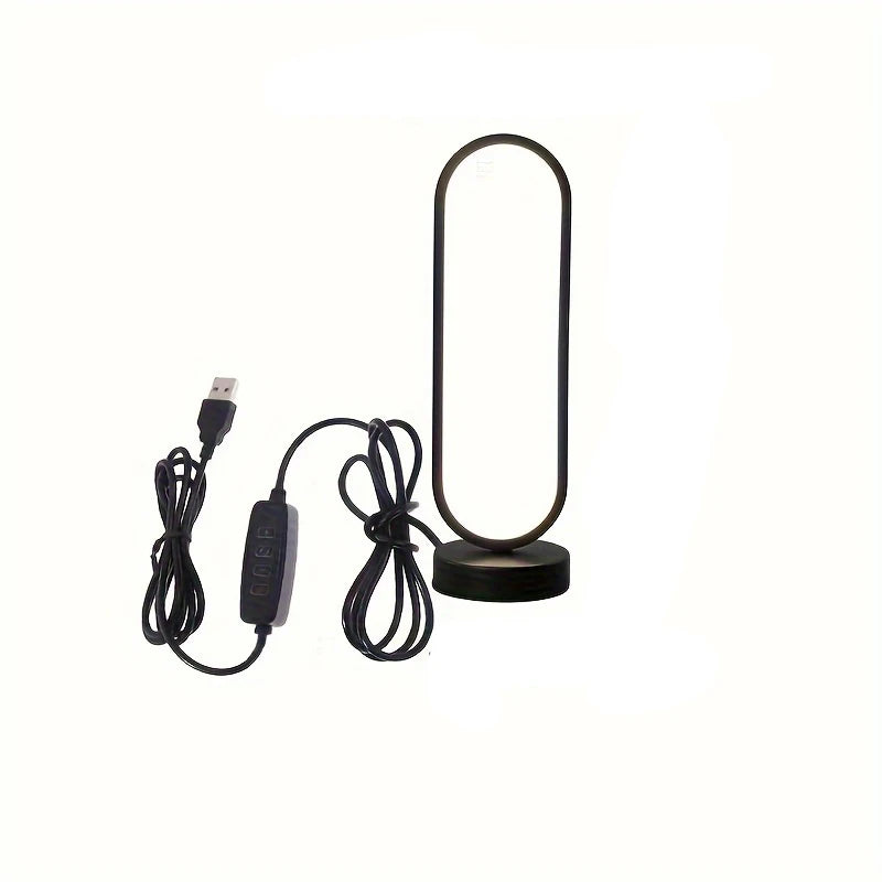 Modern Ring LED Bedside Lamp Three Color Dimming Night Light