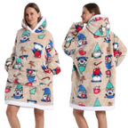 Oversized Plush Hoodie Blanket Warm Winter Loungewear