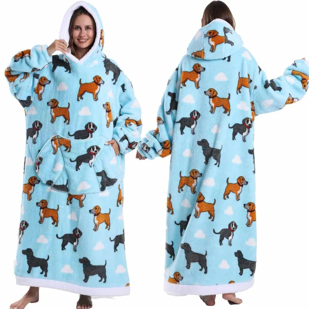 Extra Long Halloween Blanket Hoodie Sweatshirt