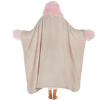 Flamingo Cartoon Wearable Blanket Hoodie Gloves
