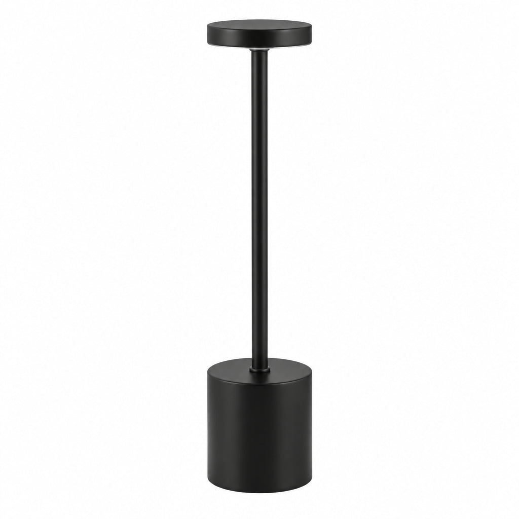 Black adjustable light with dimensions on a white background
