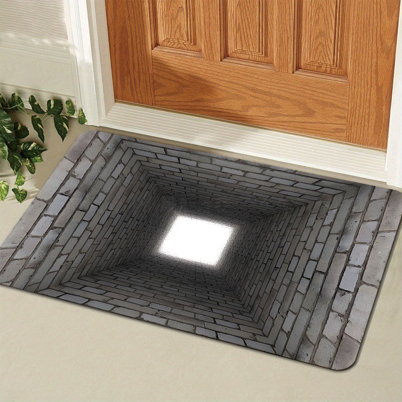 Realistic 3D Tunnel Effect Doormat  Anti-Slip Washable Floor Mat for Home Entryway