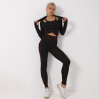 3-Piece Seamless Yoga and Gym Set with Leggings, Crop Top and Sports Bra