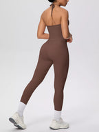 Halter Neck Cami and High-Waisted Pocket Leggings Active Set