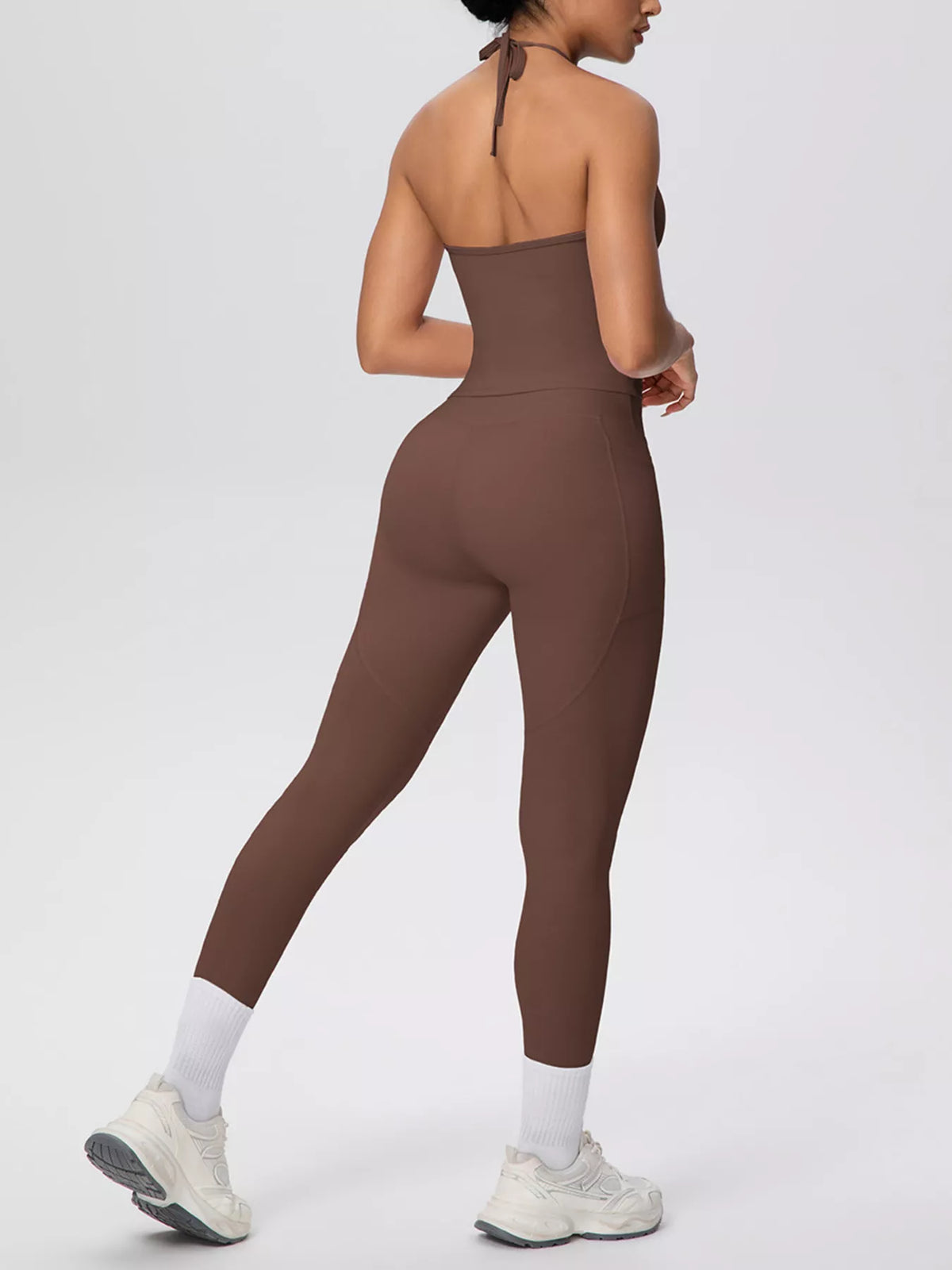 Halter Neck Cami and High-Waisted Pocket Leggings Active Set