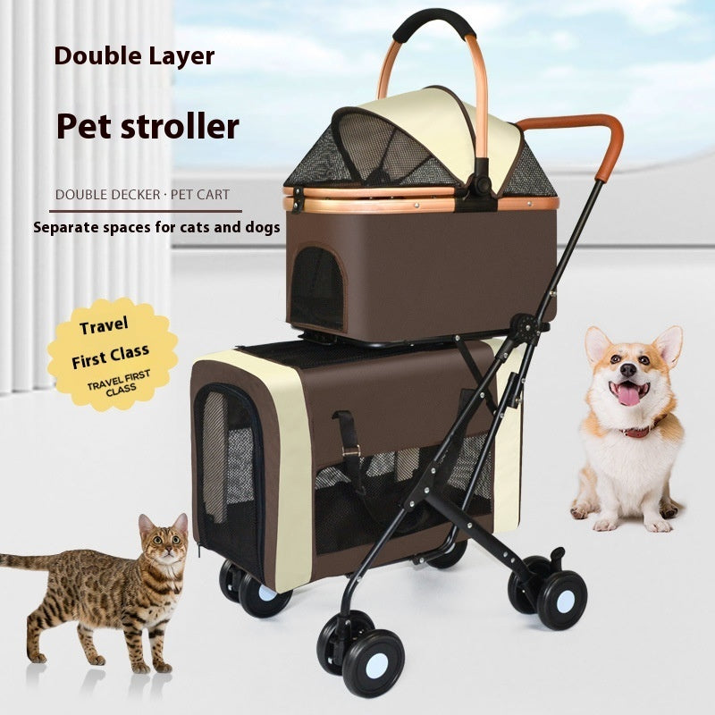 Foldable Pet Trolley with Wheels – Travel Pet Carrier