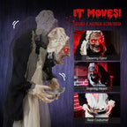 Halloween's 5ft Animated Figure with Sound-Activated Movement and LED Eyes
