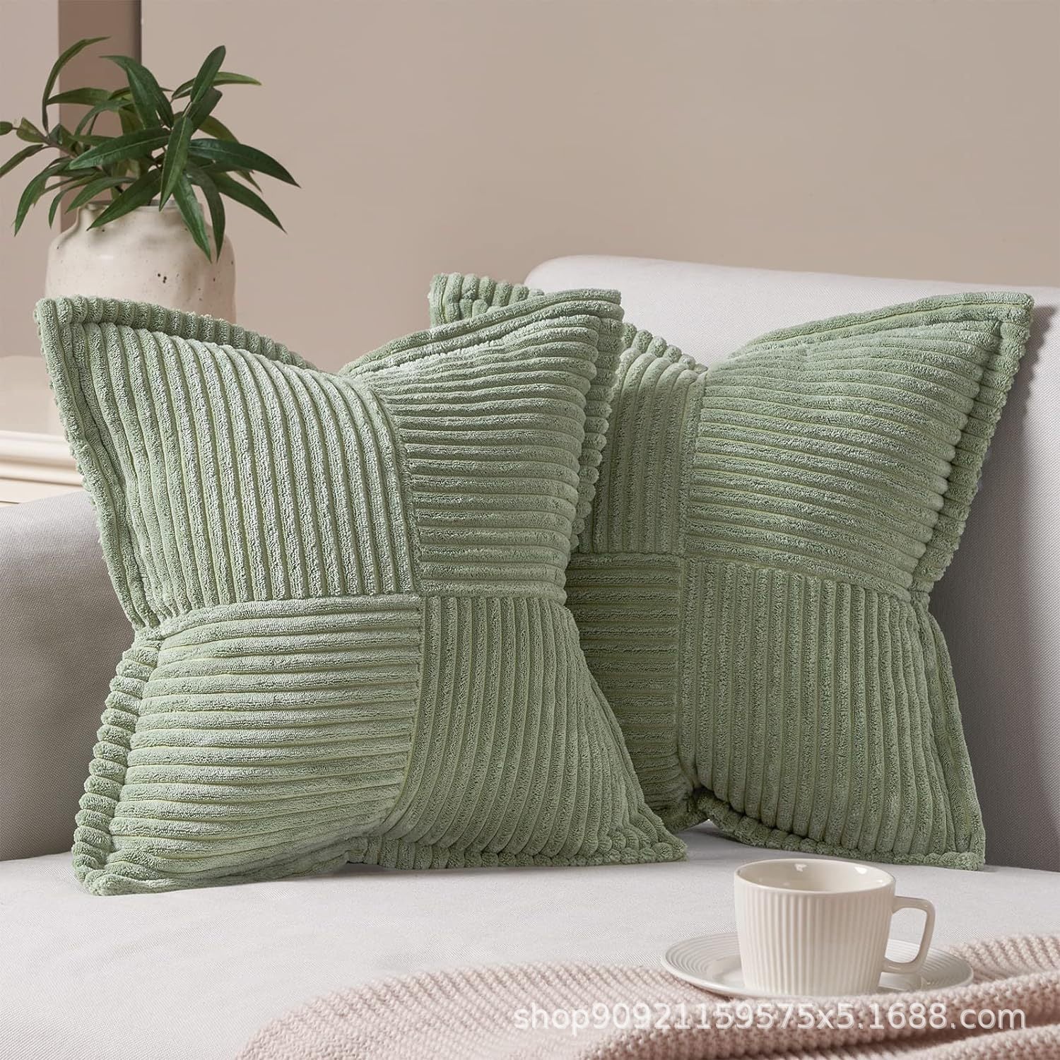 Corduroy Pillow Covers Super Soft Boho Striped Pillow Covers