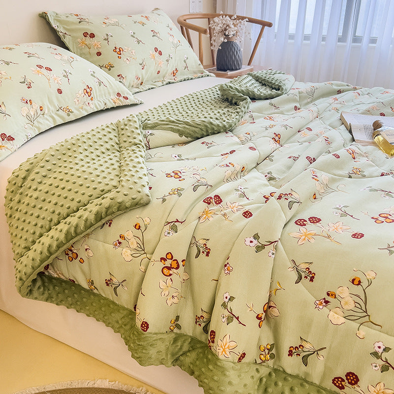 Washed Summer Blanket Airable Cover Summer Thin Beanie Velvet