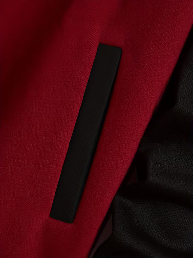 Men’s Street Style Baseball Jacket – R Letter Splicing Casual Coat