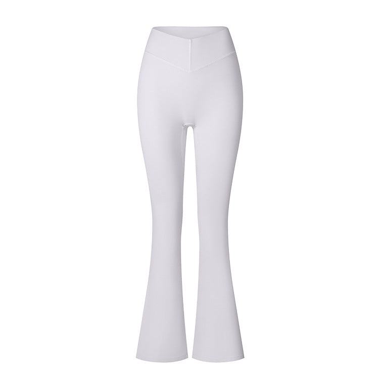 Brushed Flared V-waist Sports Tight Trousers