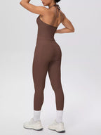 Halter Neck Cami and High-Waisted Pocket Leggings Active Set