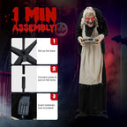 Halloween's 5ft Animated Figure with Sound-Activated Movement and LED Eyes