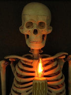 Halloween's Framed Skeleton Torso Wall Decor with Flashing Candle Light