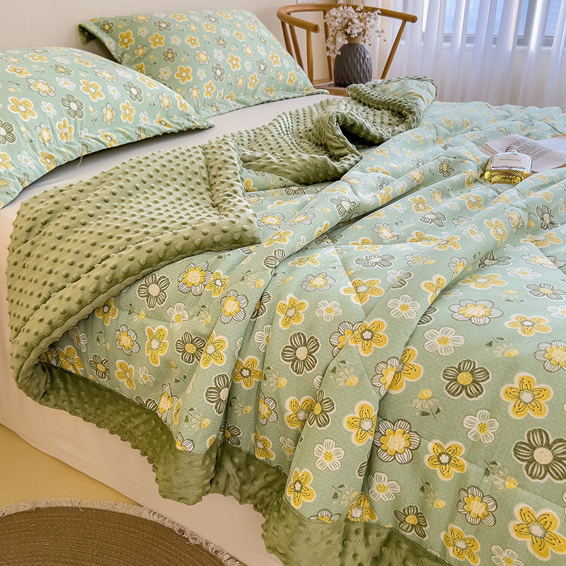 Washed Summer Blanket Airable Cover Summer Thin Beanie Velvet