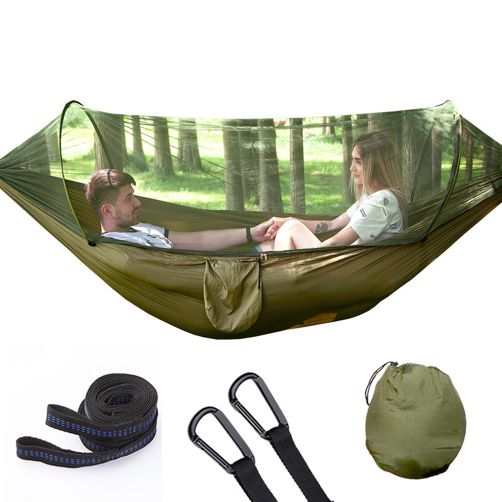 Automatic Quick-Open Hammock with Mosquito Net – Outdoor Relaxing Gear