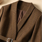 Women's Belted Jacket | Wool Blend Herringbone