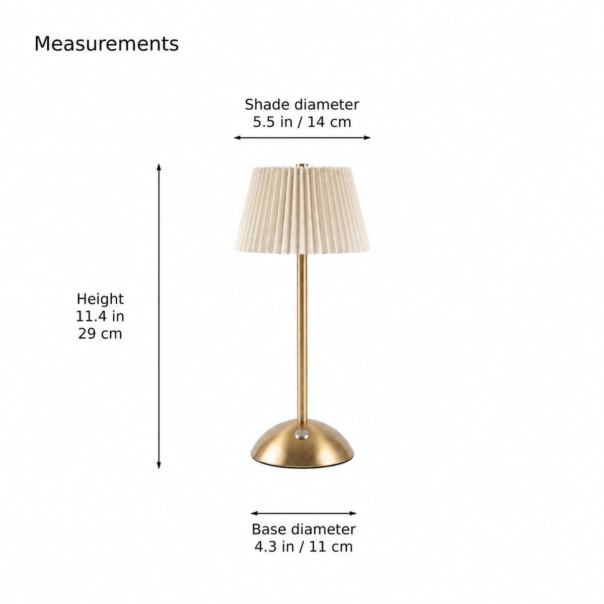 Woodford Pleated Shade Cordless Table Lamp