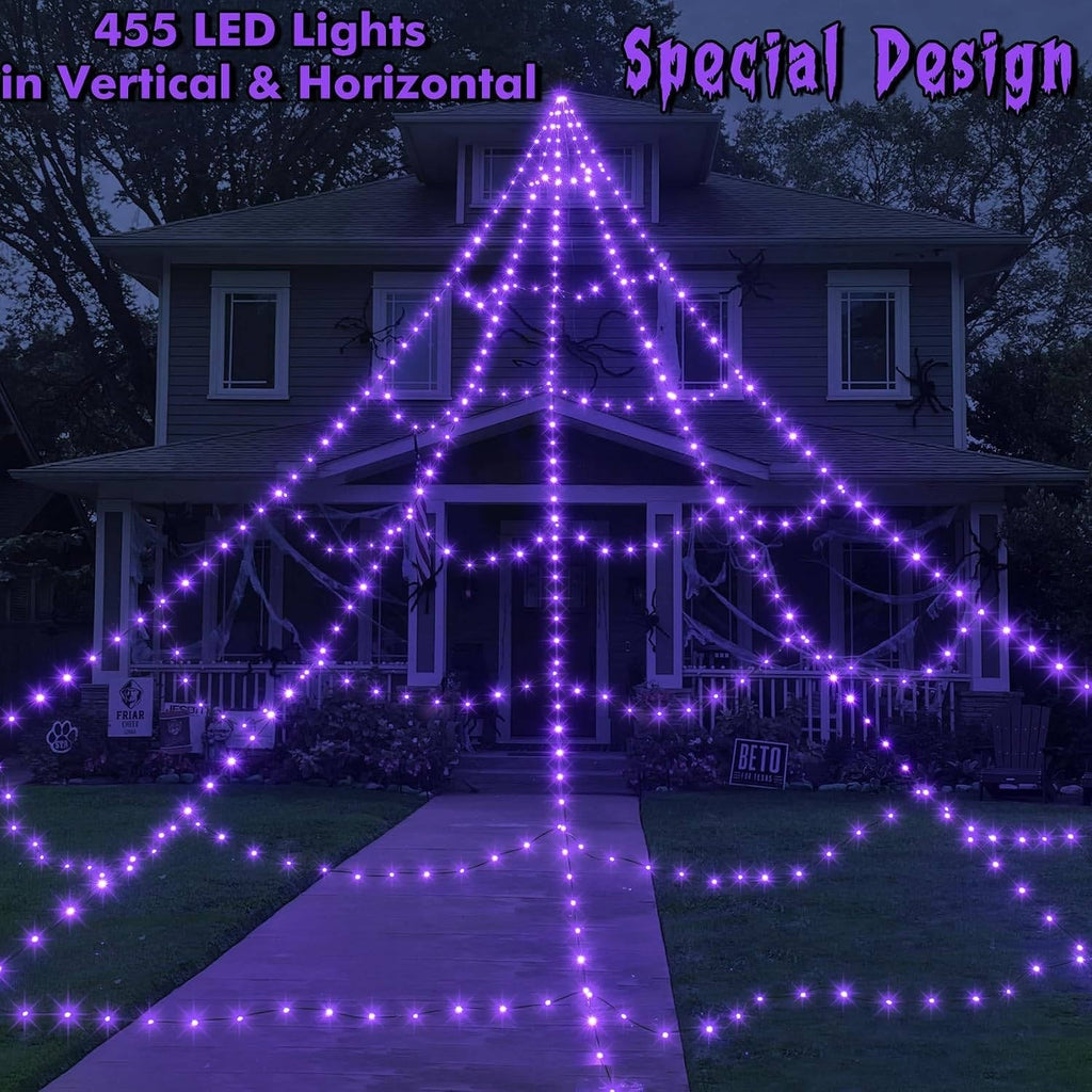 Halloween's 16.4 FT LED Spider Web Lights with Remote & 8 Modes