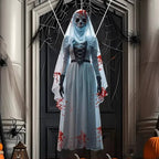 Halloween's Skull Bride Hanging Decoration with Weather Resistant Fabric
