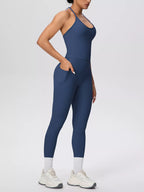 Halter Neck Cami and High-Waisted Pocket Leggings Active Set