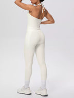 Halter Neck Cami and High-Waisted Pocket Leggings Active Set