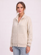 Women's Full Zip Ribbed Cardigan Funnel Neck Sweater