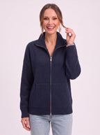 Women's Full Zip Ribbed Cardigan Funnel Neck Sweater