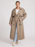 Women's Oversized Longline Trench Coat Belted Maxi Jacket