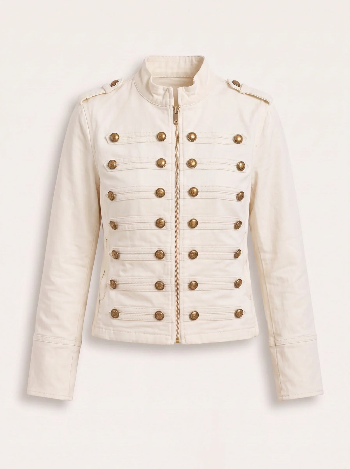 Women's Fitted Military Band Jacket Officer Button Coat