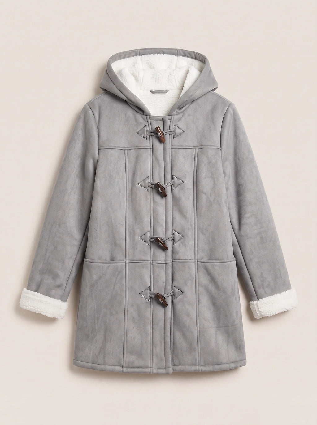 Women's Hooded Toggle Coat Warm Sherpa Lined Jacket
