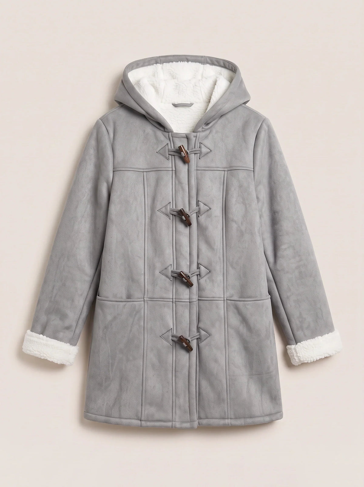 Women's Hooded Toggle Coat Warm Sherpa Lined Jacket