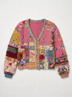 Women's Floral Patchwork Quilted Cropped Jacket
