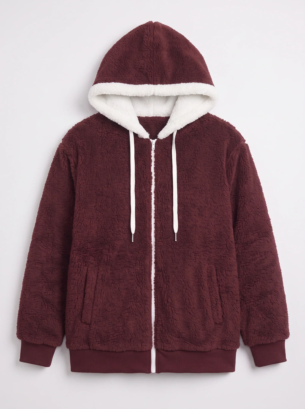 Women's Sherpa Lined Fleece Jacket Oversized Zip Hoodie