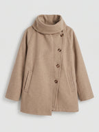 Women's Wool Shawl Collar Jacket - Winter Office Peacoat