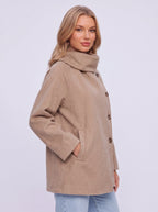 Women's Wool Shawl Collar Jacket - Winter Office Peacoat