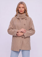 Women's Wool Shawl Collar Jacket - Winter Office Peacoat