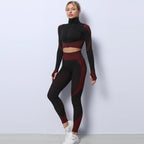 3-Piece Seamless Yoga and Gym Set with Leggings, Crop Top and Sports Bra