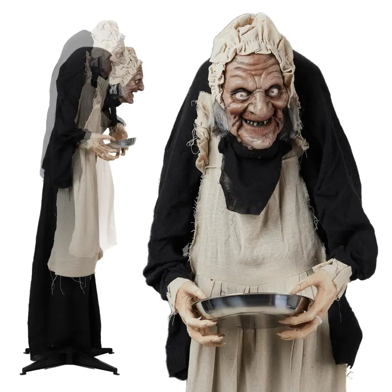 Halloween's 5ft Animated Figure with Sound-Activated Movement and LED Eyes