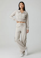 The Serene Cropped Hooded Jacket Matte Streetwear Windbreaker