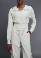 The Serene Cropped Hooded Jacket Matte Streetwear Windbreaker
