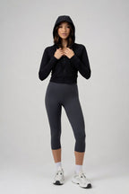The Serene Cropped Hooded Jacket Matte Streetwear Windbreaker