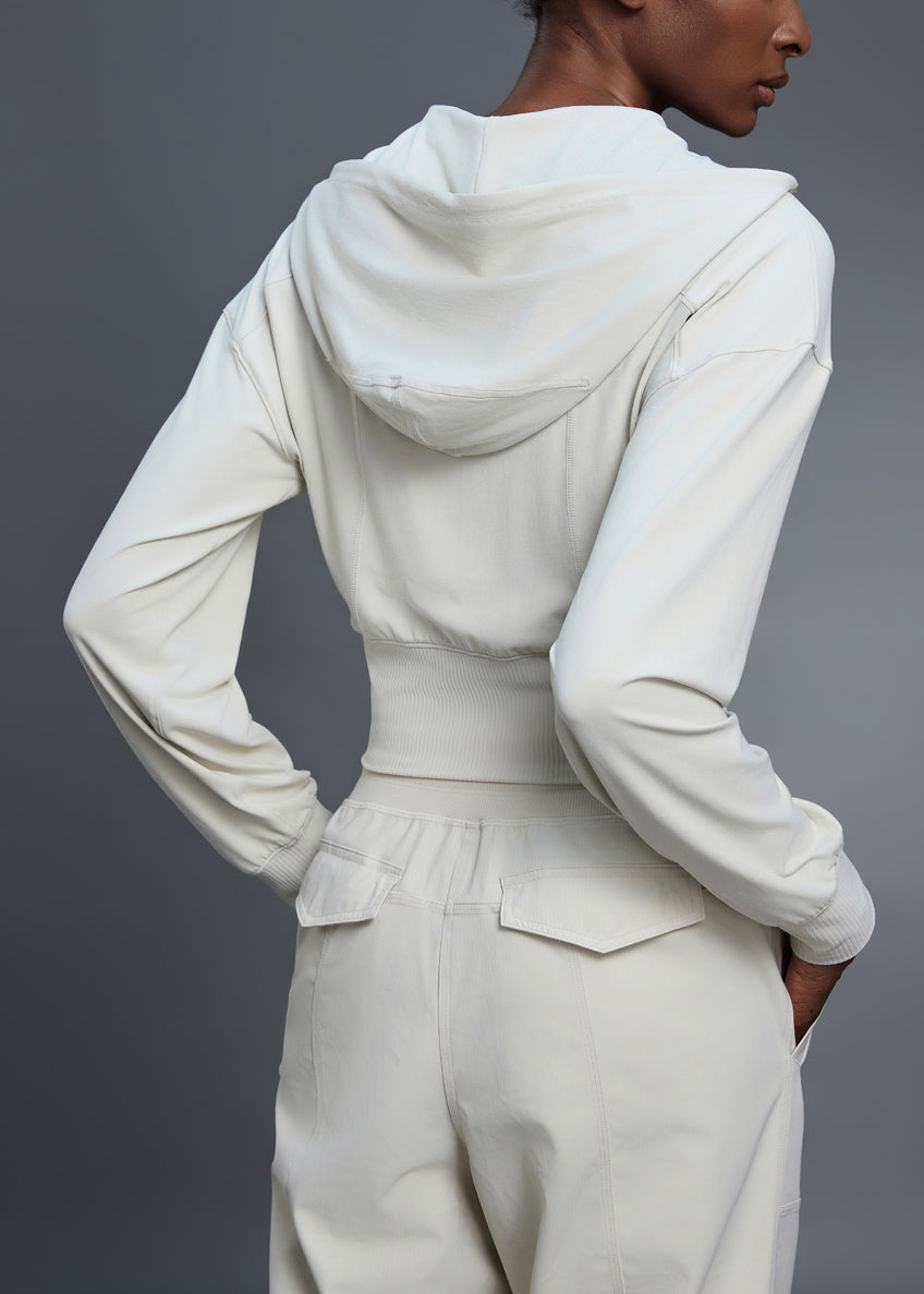 The Serene Cropped Hooded Jacket Matte Streetwear Windbreaker