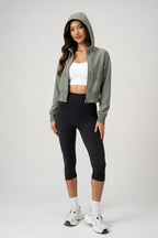 The Serene Cropped Hooded Jacket Matte Streetwear Windbreaker