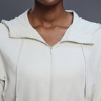 The Serene Cropped Hooded Jacket Matte Streetwear Windbreaker