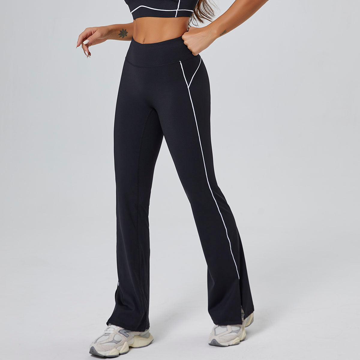 The Rhythm Color Block Flared High-Waist Active Athletic Leggings