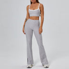 The Rhythm Color Block Flared High-Waist Active Athletic Leggings