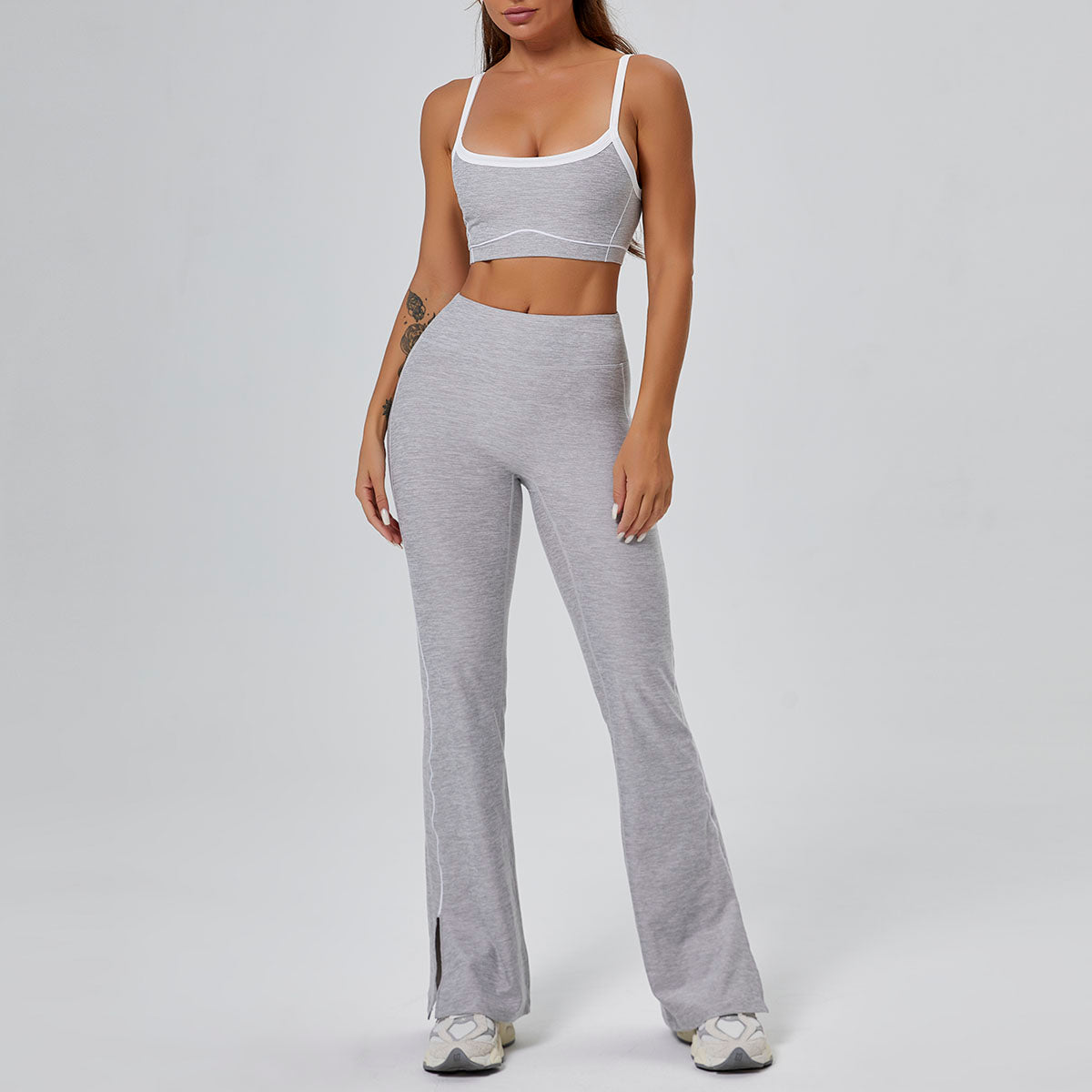 The Rhythm Color Block Flared High-Waist Active Athletic Leggings
