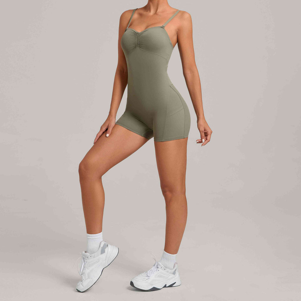 Multi-Way Active Bodysuit with Side Pockets