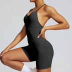 Adjustable Strap Cross-Back Sculpting Athletic Bodysuit Onesie